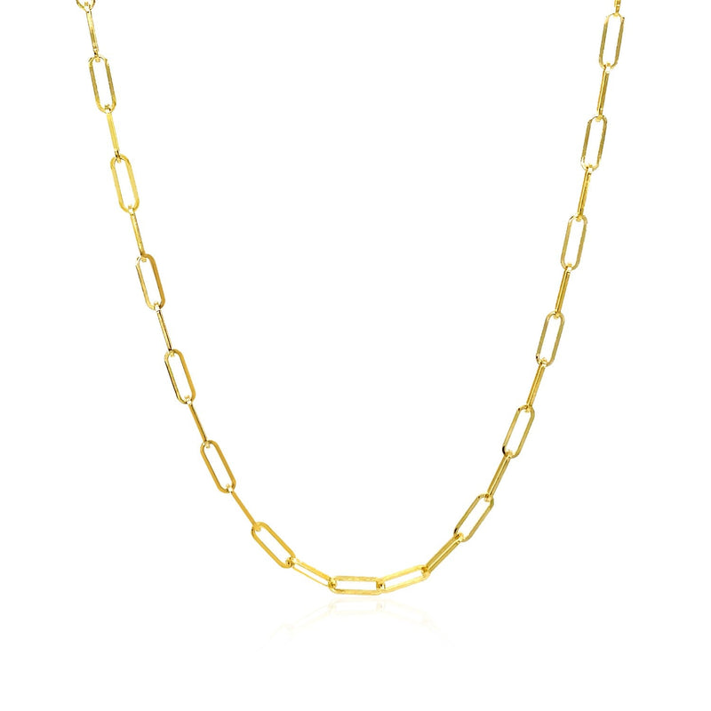 Bids.com 14K Yellow Gold Delicate Paperclip Chain (2.1mm) Necklaces