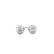 Bids.com 14k White Gold Textured Flat Style Stud Earrings Earrings