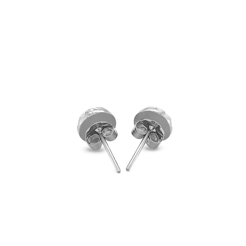 Bids.com 14k White Gold Textured Flat Style Stud Earrings Earrings