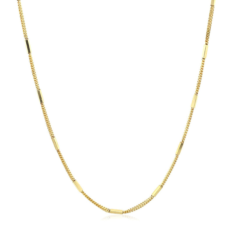 Bids.com Diamond Cut Bar Links Pendant Chain in 14k Yellow Gold (1.3mm) Necklaces