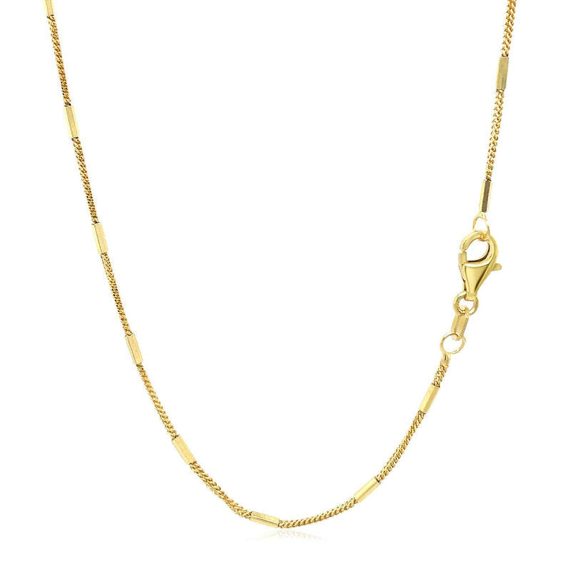 Bids.com Diamond Cut Bar Links Pendant Chain in 14k Yellow Gold (1.3mm) Necklaces