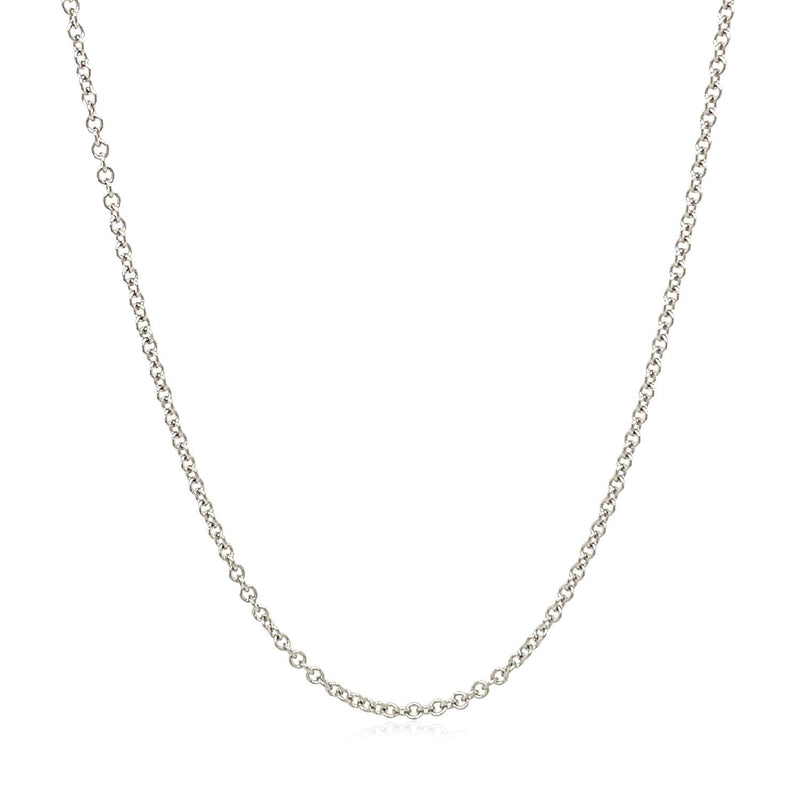Bids.com 14k White Gold Round Cable Link Chain 1.9mm Necklaces