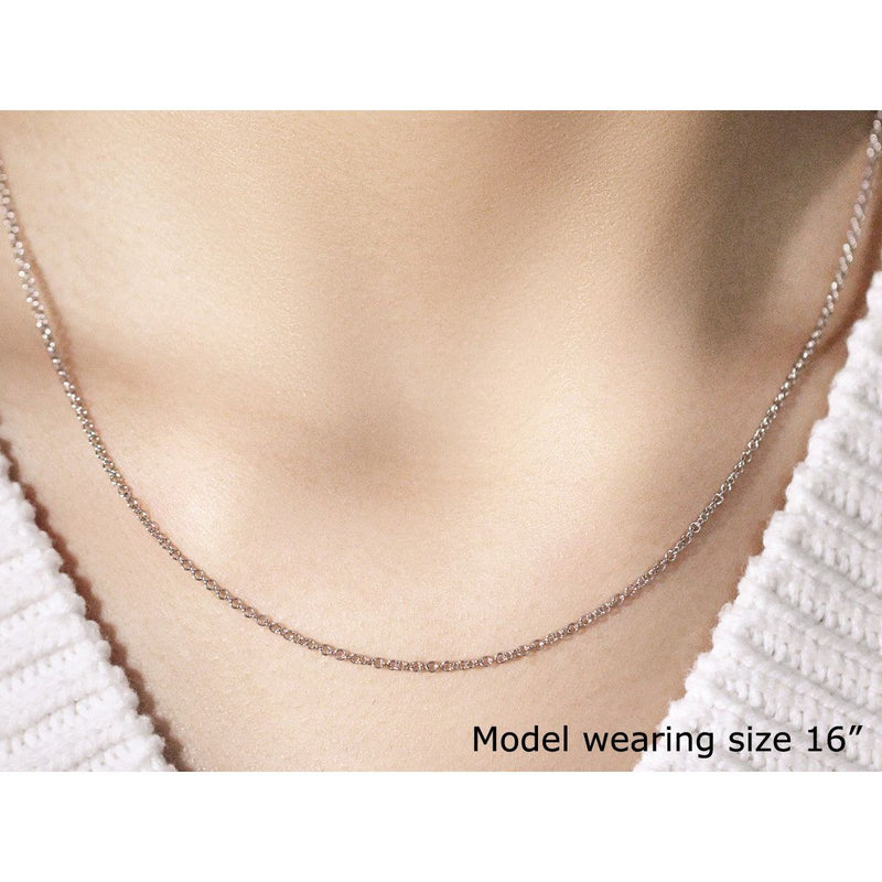 Bids.com 14k White Gold Round Cable Link Chain 1.9mm Necklaces