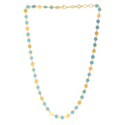 Bids.com 14k Yellow Gold Turquoise Geometric Mirror Gem Chain Necklace (5.00 mm) Necklaces