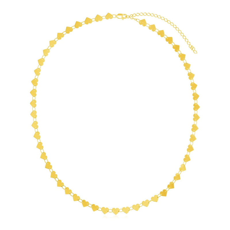 Bids.com 14k Yellow Gold Mirrored Heart Chain Necklace Necklaces