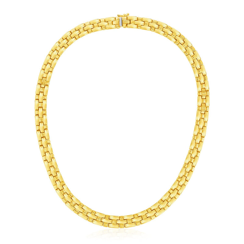Bids.com 14k Yellow Gold Basket Weave Necklace Necklaces