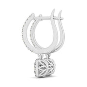 Bids.com Cushion Shape Halo Style Diamond Drop Earrings in 14k White Gold (1/2 cttw) Earrings
