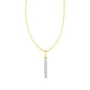 Bids.com 14k Yellow Gold Bar Pendant with Diamonds Pendants