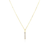 Bids.com 14k Yellow Gold Bar Pendant with Diamonds Pendants
