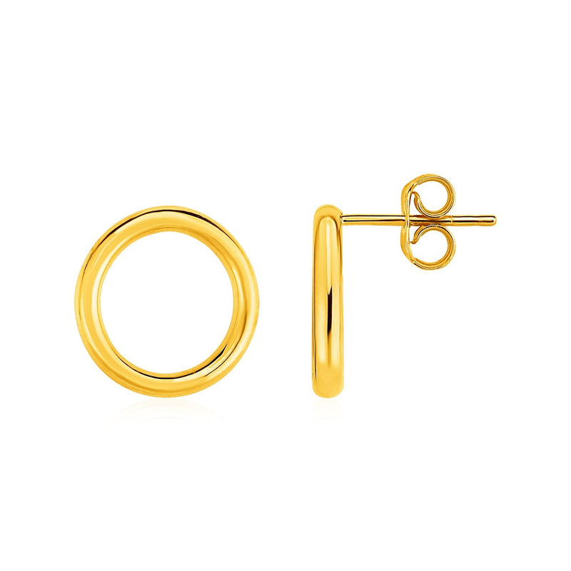 Bids.com Open Circle Post Earrings in 14k Yellow Gold Earrings