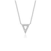 Bids.com Diamond Inverted Triangle Pendant in 14k White Gold Necklaces