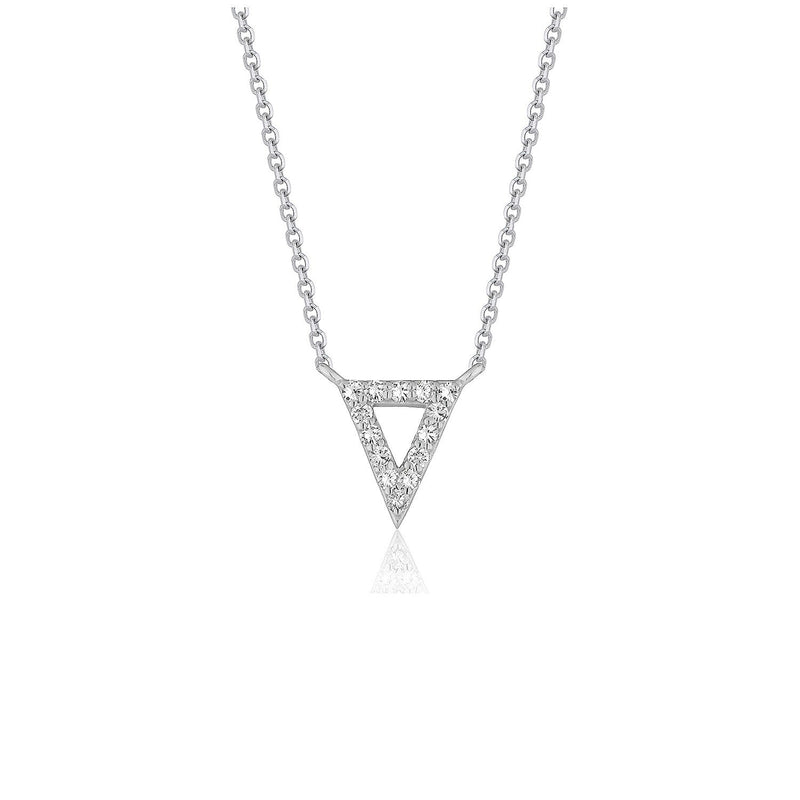 Bids.com Diamond Inverted Triangle Pendant in 14k White Gold Necklaces