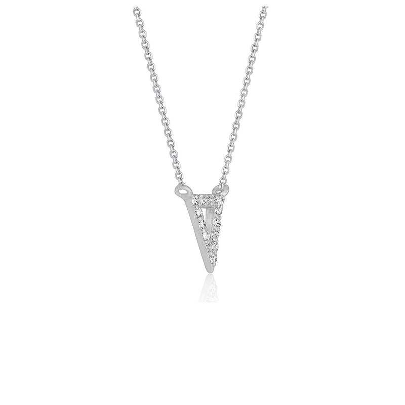 Bids.com Diamond Inverted Triangle Pendant in 14k White Gold Necklaces