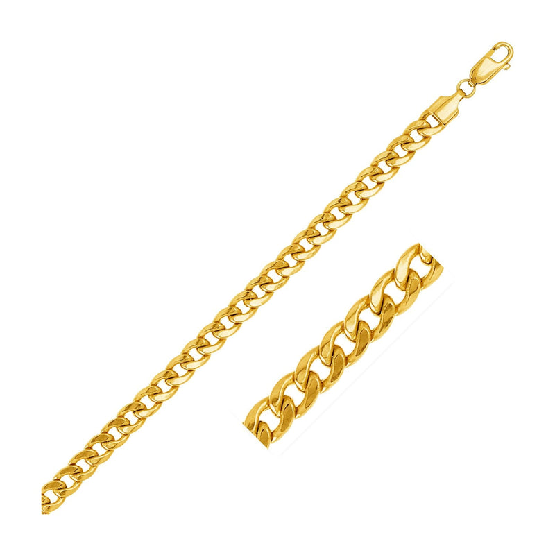 Bids.com 5.5mm 14k Yellow Gold Miami Cuban Semi Solid Chain Necklaces