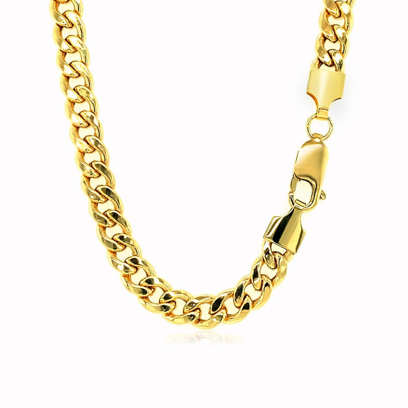 Bids.com 5.5mm 14k Yellow Gold Miami Cuban Semi Solid Chain Necklaces