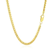 Bids.com 3.1mm 14k Yellow Solid Gold Diamond Cut Round Franco Chain Necklaces
