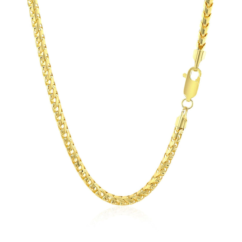 Bids.com 3.1mm 14k Yellow Solid Gold Diamond Cut Round Franco Chain Necklaces