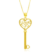Bids.com 14k Yellow Gold Skeleton Key Style LOVE Pendant Pendants