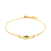 Bids.com 14k Yellow Gold Adjustable Evil Eye Bracelet Bracelets
