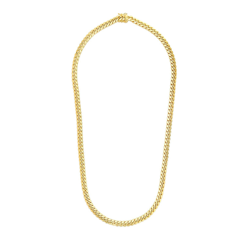Bids.com 6.9mm 14k Yellow Gold Semi Solid Miami Cuban Chain Necklaces