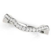 Bids.com 14k White Gold Milgrained Curve Style Diamond Wedding Band (1/5 cttw) Rings