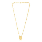 Bids.com 14k Yellow Gold High Polish Circle Disc Paperclip Link Necklace Necklaces