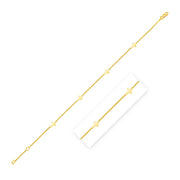 Bids.com 14k Yellow Gold Polished Station Cross Anklet (1.00 mm) Accessories White Smoke 10 / Yellow Gold