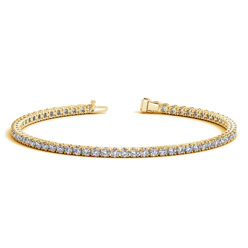 Bids.com Lab Grown Round Diamond Tennis Bracelet in 14k Yellow Gold (3 cctw F/G  VS2/SI1) Bracelets