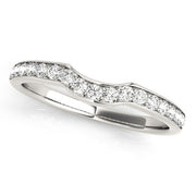 Bids.com 14k White Gold Curved Style Diamond Wedding Ring (1/4 cttw) Rings
