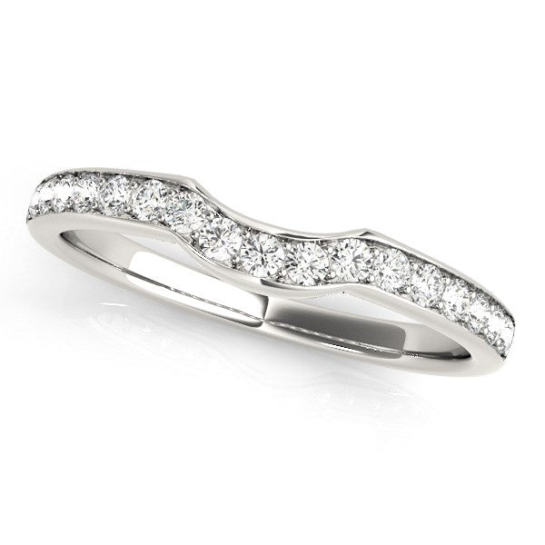 Bids.com 14k White Gold Curved Style Diamond Wedding Ring (1/4 cttw) Rings