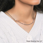 Bids.com 14k White Gold Diamond Cut Cable Link Chain (2.60 mm) Necklaces