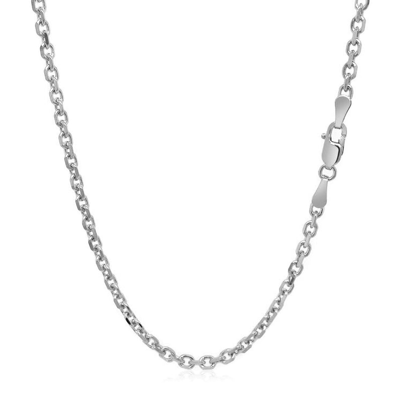 Bids.com 14k White Gold Diamond Cut Cable Link Chain (2.60 mm) Necklaces