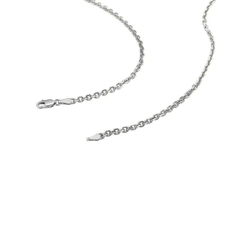 Bids.com 14k White Gold Diamond Cut Cable Link Chain (2.60 mm) Necklaces