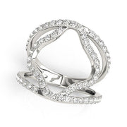 Bids.com 14k White Gold Diamond Flower Style Dual Band Ring (5/8 cttw) Rings