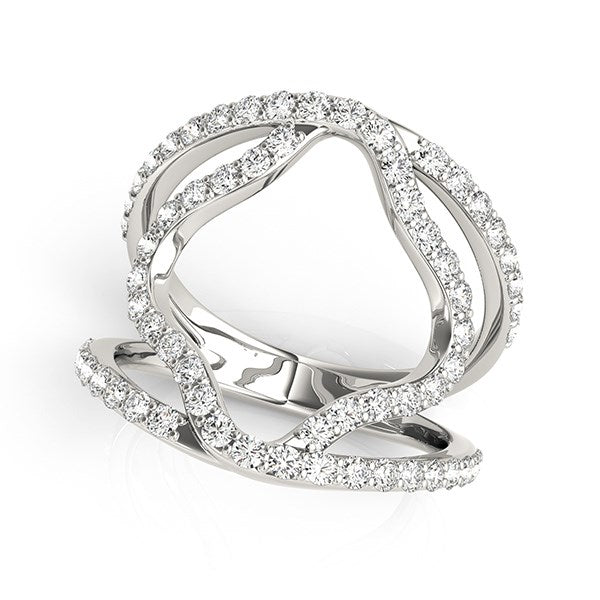 Bids.com 14k White Gold Diamond Flower Style Dual Band Ring (5/8 cttw) Rings