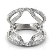 Bids.com 14k White Gold Diamond Flower Style Dual Band Ring (5/8 cttw) Rings