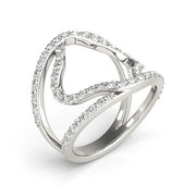 Bids.com 14k White Gold Diamond Flower Style Dual Band Ring (5/8 cttw) Rings