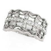 Bids.com Diamond Studded Four Leaf Clover Motif Ring in 14k White Gold (1/4 cttw) Rings
