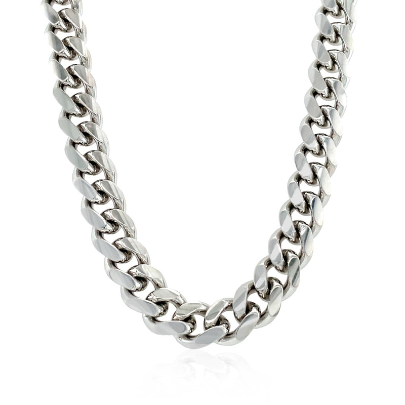 Bids.com Sterling Silver Rhodium Plated Miami Cuban Chain 8.4mm Necklaces