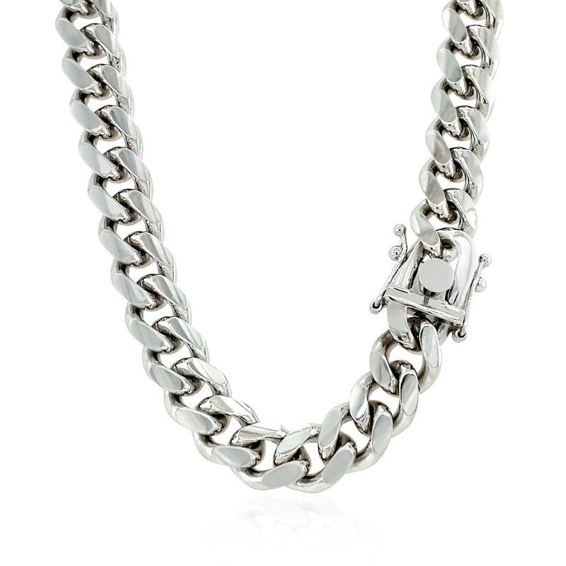 Bids.com Sterling Silver Rhodium Plated Miami Cuban Chain 8.4mm Necklaces