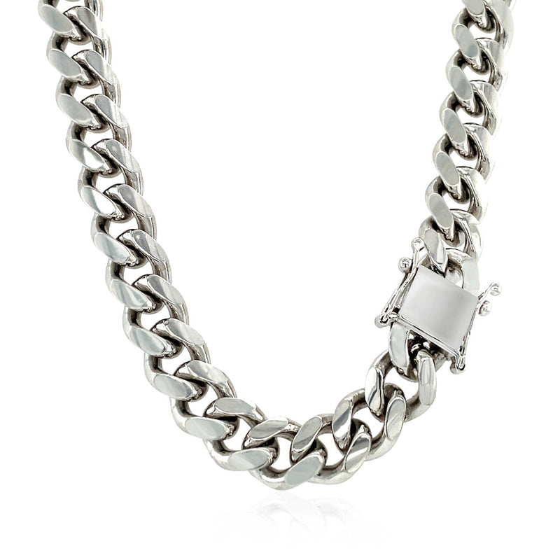Bids.com Sterling Silver Rhodium Plated Miami Cuban Chain 8.4mm Necklaces