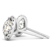 Bids.com 14k White Gold Round Prong Halo Style Earrings (1 cttw) Earrings