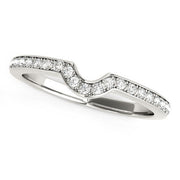 Bids.com 14k White Gold Modern Curved Prong Set Diamond Wedding Band (1/8 cttw) Rings
