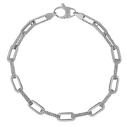 Bids.com 14k White Gold Diamante Paperclip Chain Bracelet (4.00 mm) Bracelets