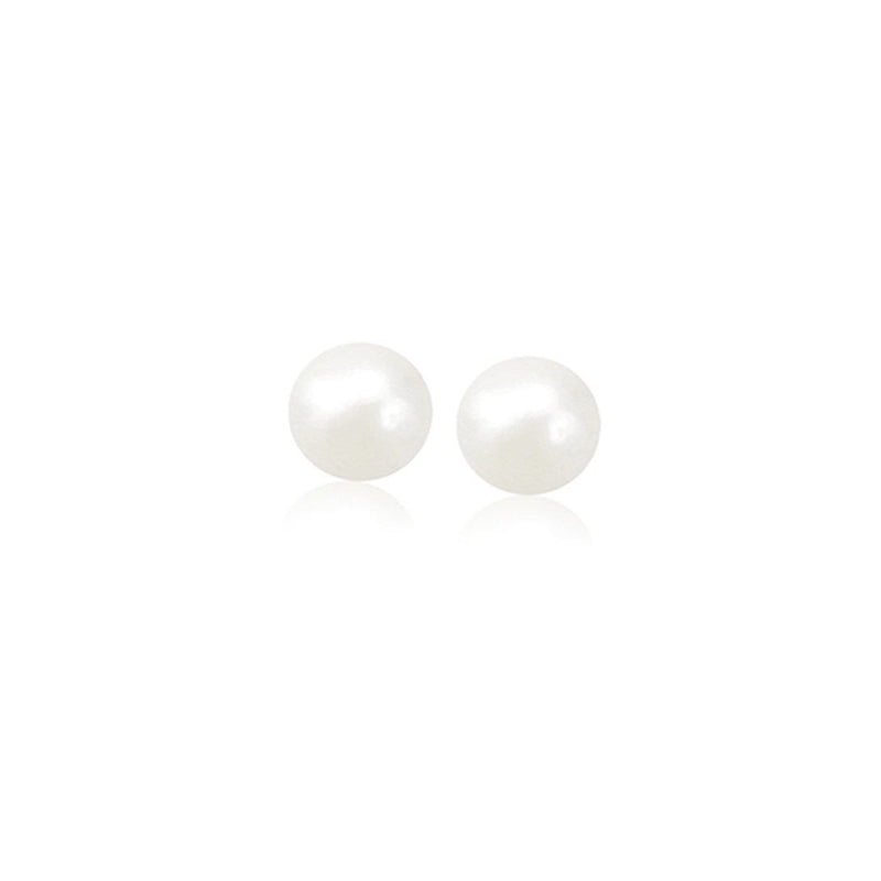 Bids.com 14k Yellow Gold Freshwater Cultured White Pearl Stud Earrings (4.0 mm) Earrings