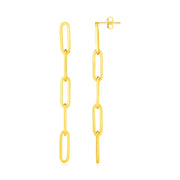 Bids.com 14K Yellow Gold Five Link Paperclip Chain Earrings Earrings