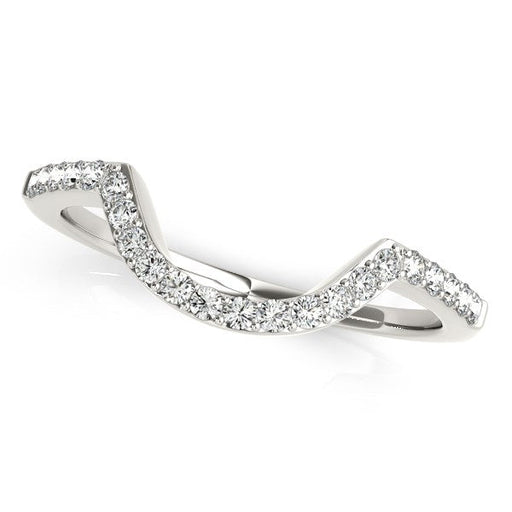 Bids.com 14k White Gold Curved Diamond Wedding Band (1/3 cttw) Rings