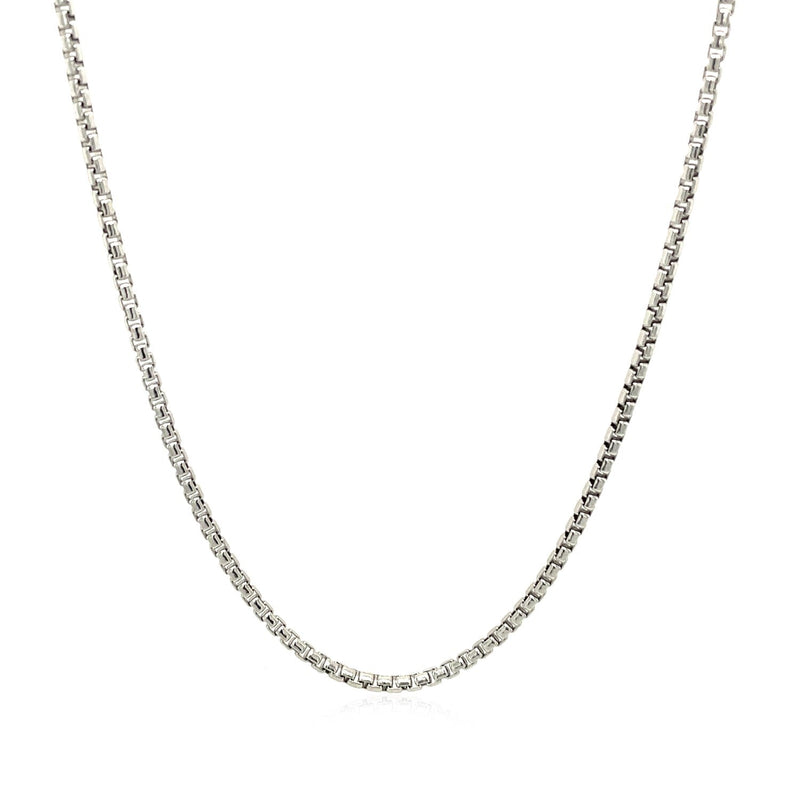 Bids.com Sterling Silver Rhodium Plated Round Box Chain 1.5mm Necklaces