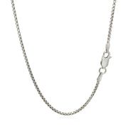 Bids.com Sterling Silver Rhodium Plated Round Box Chain 1.5mm Necklaces