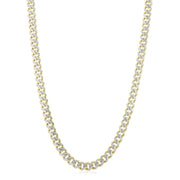 Bids.com 14k Yellow Gold White Pave High Polish Modern Lite Miami Cuban Chain (8.0mm) Necklaces